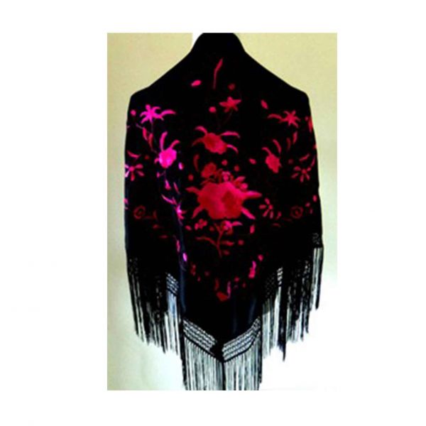 Mantón Preto/Rosa